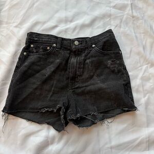 BDG Distressed Black Denim Shorts